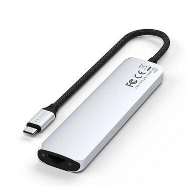 Satechi USB-C 7-in-1 Slim Multiport Adapter mit Ethernet, silber