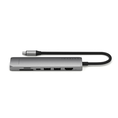 Satechi USB-C 7-in-1 Slim Multiport Adapter mit Ethernet, space grau