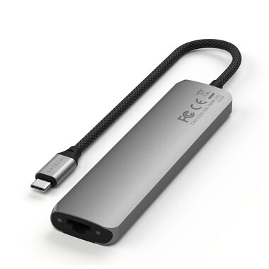 Satechi USB-C 7-in-1 Slim Multiport Adapter mit Ethernet, space grau