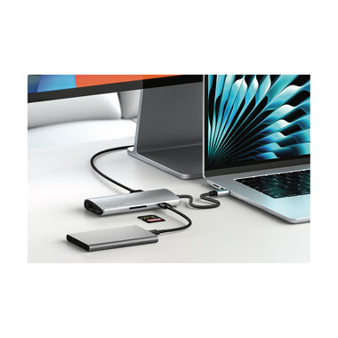 Satechi USB-C Multiport Adapter 8K mit Ethernet V3, silber